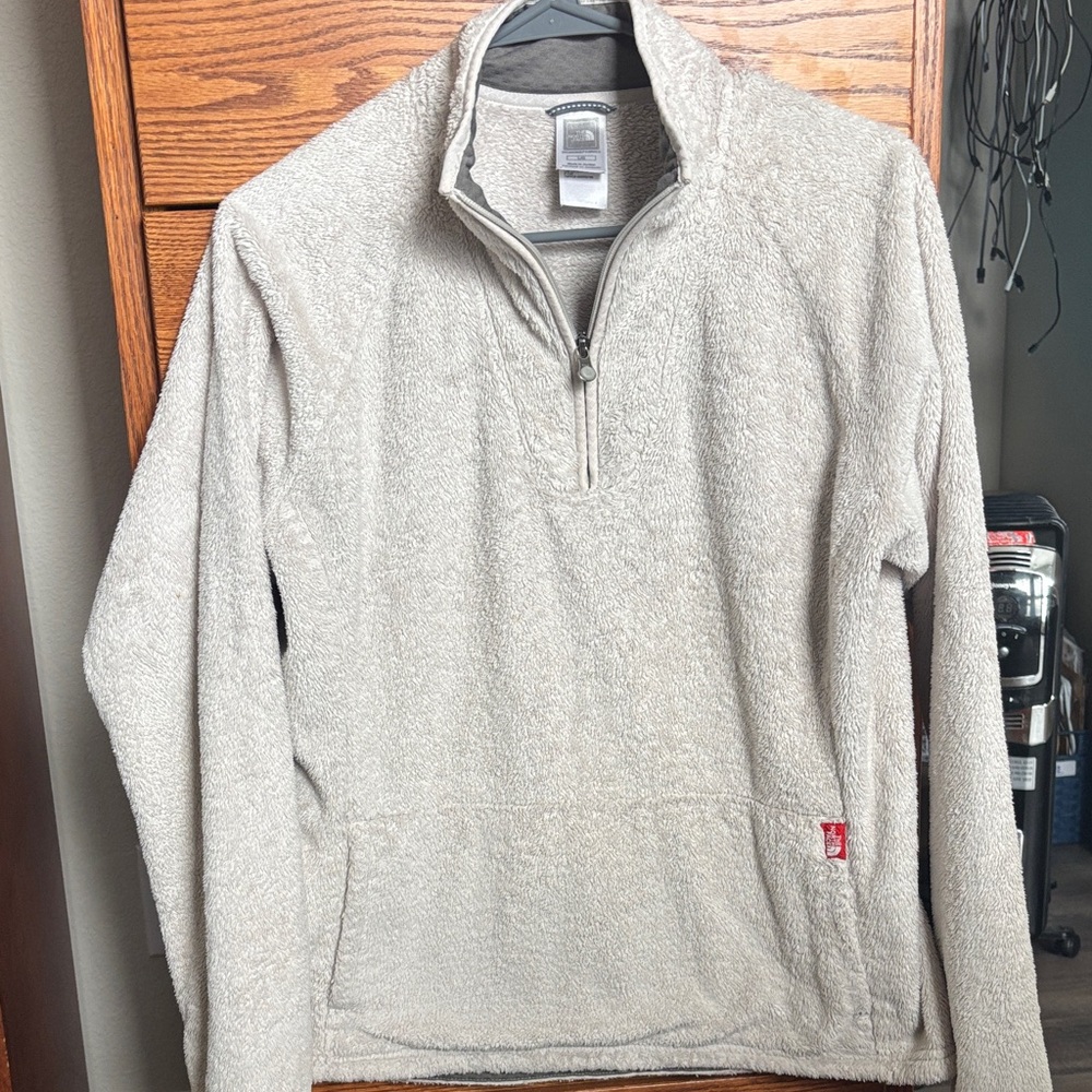 The North Face Men's Cream Zip-Up Sweater